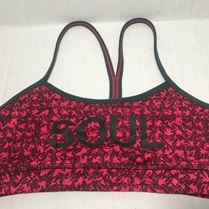 Lululemon Athletica Pink and Black Sports Bra